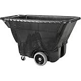 Rubbermaid Commercial Products Tilt Dump Truck, 450 lbs 1/2 Cubic Yard Heavy Load Capacity with Wheels, Black, Trash Recycling Cart for Construction/Commercial/Industrial Transportation