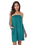 SIORO Women's Terry Cloth Wrap, Knee Length Robe, Soft Body Towel Wrap with Adjustable Closure & Pockets for Bath, Shower, Spa, Gym, Pool & Travel