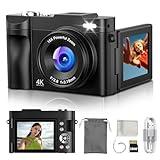 Digital Camera 4K for Photography Vlogging: 50MP Cameras for Video - 16X Zoom Photo Camera Gifts for Teens Ages 8-16 - 180°Flip Screen Compact Cámara - Point and Shoot Digital Cameras for YouTube