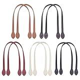 PH PandaHall 10pcs 5 Colors 23.4" Leather Purse Straps, Short Bag Handles Purse Bag Strap with Ear Shape End Holes Bag Making Supplies for DIY Crocheted Bags Purse Wallet Tote Bag Making Repairing