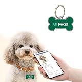 RexID Dog Tag Green Bone QR Code ID Tags With Online Profile and Owner Contact - Smart Permanent Tag for Connecting Pet Owner Immediately by Anybody Anywhere With Mobile Phone (Bone, M)