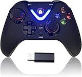 ROTOMOON Wireless Game Controller with ALPS Joysticks Hall Triggers Compatible with Xbox One S/X, Xbox Series S/X Gaming Gamepad, Remote Joypad with 2.4G Wireless Adapter, Rechargeable Battery (Black)