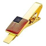 US Flag Tie Clip Clothing Accessories for Weddings, Business Meetings, Officers, Government Departments, Pilots, Soldiers, And Military Friends American Flag Tie Clip (Waves)