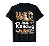 Wild About Reading Books Reader Lover Bookworm Librarian Men T-Shirt