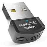 EVEO Bluetooth Adapter for PC - Plug & Play 5.1 USB Bluetooth Adapter for PC for Windows 11/10 | Bluetooth Dongle for PC for Keyboard/Mouse/Headphone/Speaker/Printer - Nano Design Bluetooth PC Adapter