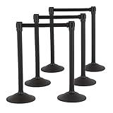 US Weight Sentry Stanchion with 6.5 Foot Retractable Belt – Easy Connect Assembly (Pack of 6)