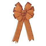 Autumn Thanksgiving Bow Wreath Black and White Buffalo Checkered Bow Orange Checkered Autumn Maple Leaf Bow Home Interior Living Room Door Outdoor Courtyard Decoration -A