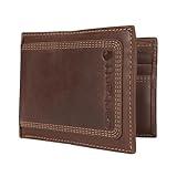 Carhartt Men's Rugged Leather Triple Stitch Wallets, Available in Multiple Styles, Brown (Passcase), One Size