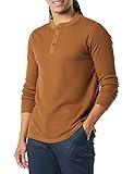 Amazon Essentials Men's Regular-Fit Long-Sleeve Waffle Henley Shirt, Light Brown, X-Large