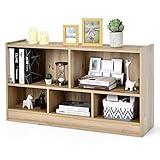 Tangkula 5 Cube Bookcase, 2 Tier Wooden Storage Open Bookshelf, Multipurpose Display Storage Cabinet for Living Room, Bedroom, Hallway, Kid's Playroom, Reading Nook (Natural)