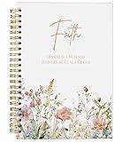 Ecezatik Faith Can Move Mountains Christian Notebook Journal - Inspirational Christian Gifts for Women, Bible Journal Notebooks for Note Taking, Bible Journaling Notebook, Spiral Notebook 5.5x8.3