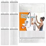 30 Pairs (60 Strips) Picture Hanging Strips Heavy Duty - Wall Hanging Strips with Removable Adhesive, Easy Wall Display Picture Hangers Without Nails, with Convenient Mounting Strips Refill