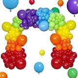 KAWKALSH Rainbow Balloon Arch Kit 111Pcs 18 12 5 Inch Latex Colorful Party Balloons Garland for Birthday Baby Shower Wedding Engagement Anniversary Christmas Party Decorations