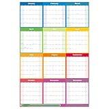 Vibrant Focus 2025 Yearly Wall Calendar - 2025 Wall Calendar, 2025 Yearly Wall Calendar&Planner with Thick Paper, Jan 2025 - Dec 2025, X Large, 34.7" x 22.8",2025 Yearly Planner.(Yearly Wall Calendar)