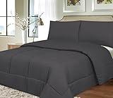 Sweet Home Collection Down Alternative Polyester Comforter Box Stitch Microfiber Bedding - King, Gray