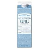 Dr. Bronner's Pure-Castile Liquid Soap Refill - Made with Regenerative Organic Certified Oils, 82% Less Plastic - 18-in-1 Uses, For Face, Body Wash, Hand Soap Refill & More - Baby Unscented, 32oz