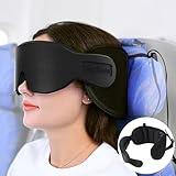 SARISUN Travel Pillows for Airplanes, Neck Pillow with Eye Mask for Sleeping Long Flights, Travel Pillow for Car Road Trip, Car Headrest, FSA HSA Eligible Approved Travel Accessories, Black