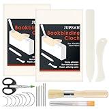 JUPEAN 21 Pcs Book Binding Cloth Kits Book Cloth for Book Making Book Binding Materials Bookbinding Supplies with Book Repair Cloth Bone folders for Repairing Old Books (35 x 39 Inch)