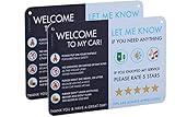 NIVRANA Rideshare Car Sign 2-Pack — Better Customer Relations, Higher Ratings and More Tips with Universal Sign, Accessory for Uber Drivers, Rideshare Drivers – 9” x 6”