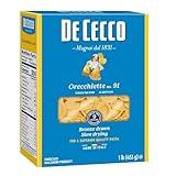 De Cecco Orecchiette No. 91 Pasta, 16 Oz, Authentic, Slow Dried, Made with Durum Wheat, Versatile Pasta for Sauces & Recipes, Made in Italy