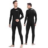 COPOZZ Diving Skin, Men Women Youth Thin Wetsuit Rash Guard- Full Body UV Protection - for Diving Snorkeling Surfing Spearfishing Sport Skin (Black, Large for Men)