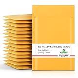 Fuxury Kraft Bubble Mailer 4x8” 50Pack Strong Adhesion Padded Envelopes Thick Bubble Envelopes Usable Size 4x7" Waterproof Cushioned Bubble Mailers Packaging for Small Business #000 Yellow