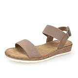 VJH confort Women’s Flat Sandals Open Toe Elastic Ankle Strap Slip on Comfy Low Wedge Sandals（Taupe,11）