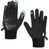 SAWANS Kids Cycling Gloves Sports Winter Thermal Boys Girls Children Windproof Anti-Slip Touchscreen Gloves Age 4-12 Years Bike Mitts Riding Running Warm Outdoor Hiking Ski (M (7-8 Years), Black)