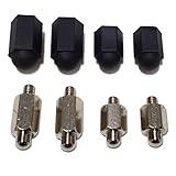 DOGLinsen Dog Training Collar Replacement Contact Point Set, Shock Collar Replacement Contact Prong Kit, Includes 4 PCS Free Machining Steel Contact Points, 4 PCS Protect Silicone Caps