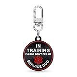 Service Dog ID Tag for Small & Large Dogs - Emotional Support ESA Medical Alert Collar Accessory - Durable Stainless Steel Service Animal Tag - in Traning Service Tag in Black Large