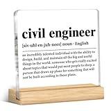 Civil Engineer Gifts Office Desk Decor Engineering Gifts for Civil Engineer Definition Acrylic Desk Plaque Sign