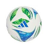adidas Unisex-Adult MLS Training Soccer Ball,White/Green/Glory Blue/Solar Blue,3