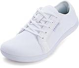 WHITIN Women's Minimalist Barefoot Shoes Wide Toe Box Zero Drop Sneakers Size 11.5 Flat Road Running Fashion W81 Athletic Sport Walking Gym White 43