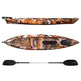 GarveeLife Fishing Kayak, Sit on Top Kayak 11.9FT for Adults, with Paddle & Comfortable Seat, Hard Shell Recreational Ocean Kayak Boat for Lake, River, Sea