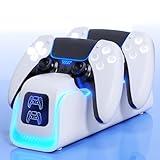 PS5 Controller Charger,PlayStation Charging Dock for PlayStation 5 Dualsense Edge with 6 LED & RGB Mode,Overcharge Protection Fast Controller Charging Station Stand Skin with Cable for Game Consoles
