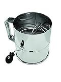 Update International Stainless Steel Rotary Flour Sifter, 8 Cup, 304 Stainless Steel