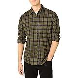 Amazon Essentials Men's Long-Sleeve Flannel Shirt (Available in Big & Tall), Olive, X-Large