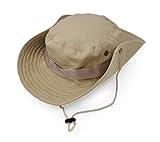Outdoor Wide Brim Sun Protect Hat, Classic US Combat Army Style Bush Jungle Sun Cap for Fishing Hunting Camping Khaki 6