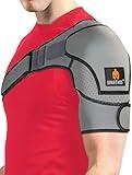 Sparthos Shoulder Brace - Support and Compression Sleeve for Torn Rotator Cuff, AC Joint Pain Relief - Arm Immobilizer Wrap, Ice Pack Pocket, Stability Strap, Dislocated Sholder - for Men and Women