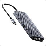 Anker Laptop Docking Station, 14 in 1 USB C Hub, Triple Display with 2 x 4K HDMI, 1080p VGA, 100W Power Delivery, 5Gbps USB-A/C Data Ports for MacBook, Dell XPS and More