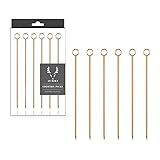 Viski Premium Cocktail Picks for Appetizers - Stainless Steel Food Appetizer Picks, Small Skewers, Caprese Skewers, Cocktail Toothpicks for Drinks, Party Picks for Appetizers - Set of 6, Copper