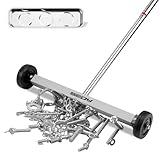 Magnet Sweeper Magnetic Nail Roller: 17-Inch Heavy Duty Magnet Nail Pickup Rolling Tool with Telescoping Adjustable Handle 8.8-Pound Capacity Ideal for Workshop Garage Yard Construction Cleanup