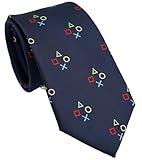 ZENXUS Video Game Tie for Men, Sports and Games Jacquard Designer Necktie, Navy Tie