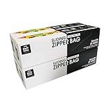 Gallon Slider Storage Bags- 100 Count, Featuring Expandable Bottom, Zero BPA, Microwave-Safe(4 boxes of 25)