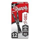 Sharpie S-Gel, Gel Pens, Drawing Pens, Writing Pens, Gel Ink Pens For Journaling, Coloring Pens, Bold Point (1.0Mm), Black Ink Gel Pen, 12 Count