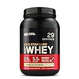 Optimum Nutrition Gold Standard 100% Whey Protein Powder, Vanilla Ice Cream, 2 Pound (Packaging May Vary)