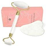 YLTNEUQER Gua Sha Facial Massage Tool & Jade Roller Set, Facial Massager for Face, Neck, Back, Arms, Legs, Eye,SPA Gifts for Women Gua Sha Facial Massager Reduce Puffiness and Improve Wrinkles