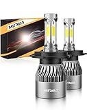 MIFMIA H4 LED Bulbs, 36000LM 900% Brighter, HB2 9003 Bulb 6000K Cool White Interior Lights, IP68 Waterproof Plug-N-Play with Cooling Fan, Pack of 2, License Plate Lights