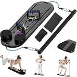 Pilates Board Multifunctional Abdominal Board, Foldable Ab Core Trainer Board, Abs Core Workout Exercise Equipment, Premium Pilates Reformer Set for Full-Body Workouts, Black