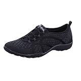 Skechers Women's Breathe-Easy-Fortuneknit Sneaker, Black Knit, 7.5 M US